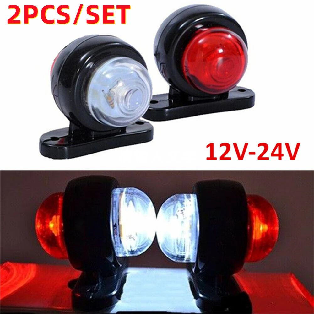 24V DualColor LED Side Marker Truck Trailer Outline Marker Light Set 2Pack 0