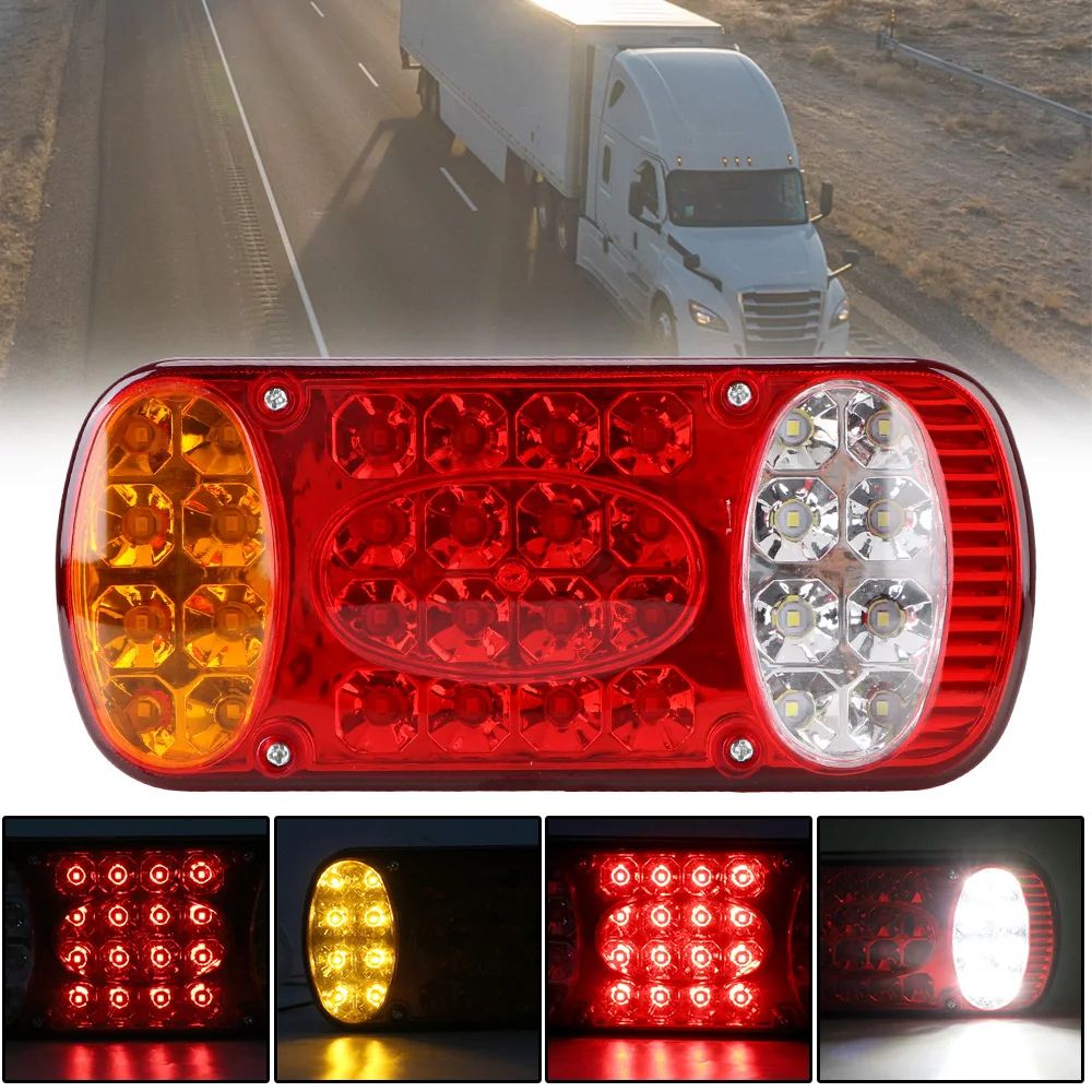 HeavyDuty LED Trailer Tail Light Kit 12V24V Waterproof Truck Brake Turn Signal Lights 0
