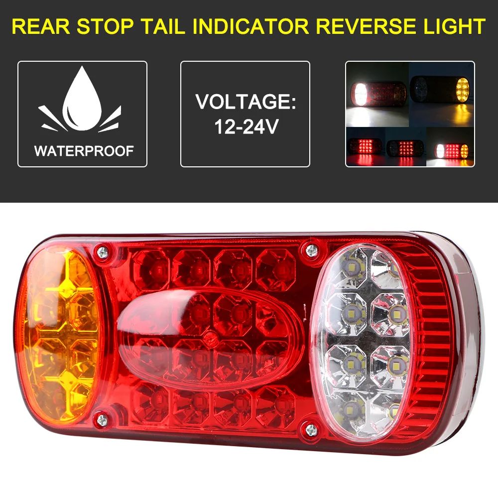 HeavyDuty LED Trailer Tail Light Kit 12V24V Waterproof Truck Brake Turn Signal Lights 2