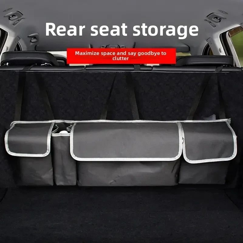 Backseat Hanging Car Trunk Organizer For SUV With 4 Storage Pockets 2