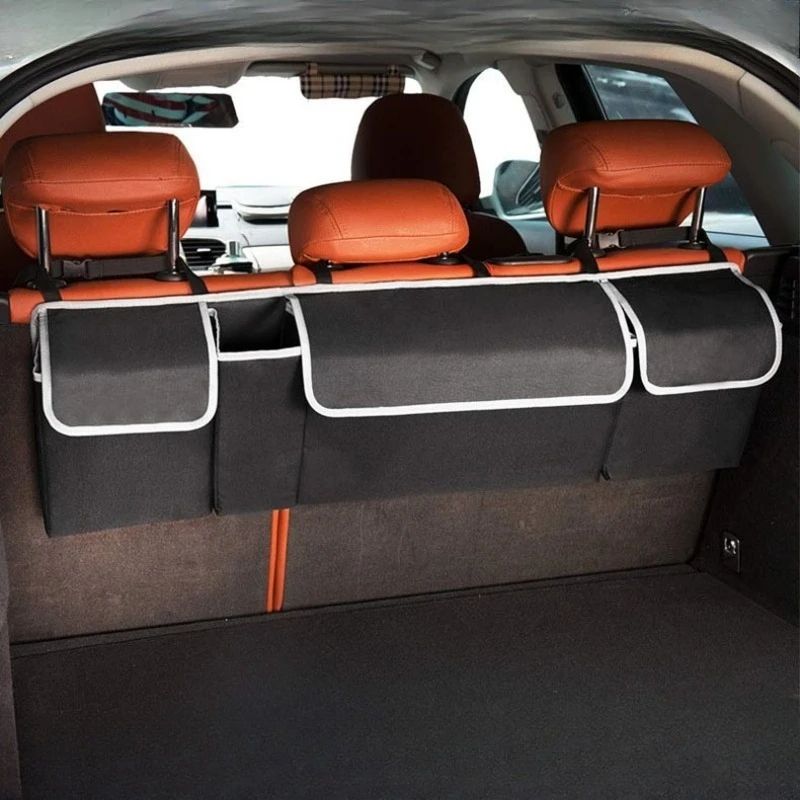 Backseat Hanging Car Trunk Organizer For SUV With 4 Storage Pockets 4