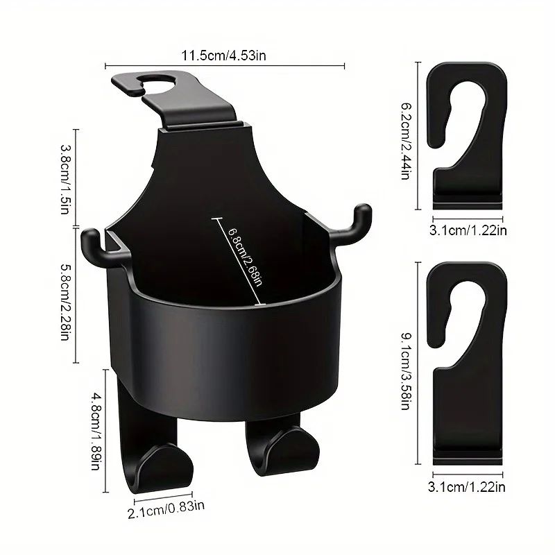 2in1 Car Seat Cup Holder Hook Organizer For Back Seat 1