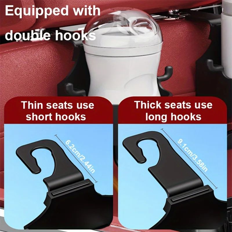 2in1 Car Seat Cup Holder Hook Organizer For Back Seat 3