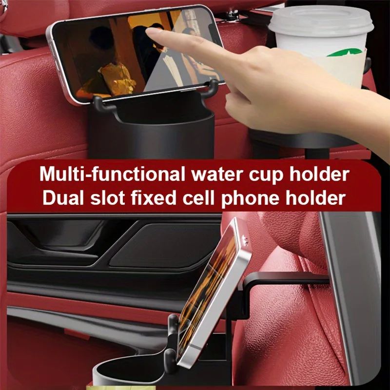 2in1 Car Seat Cup Holder Hook Organizer For Back Seat 4