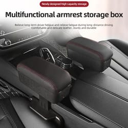 height-adjustable car gap organizer with lift tray & armrest support