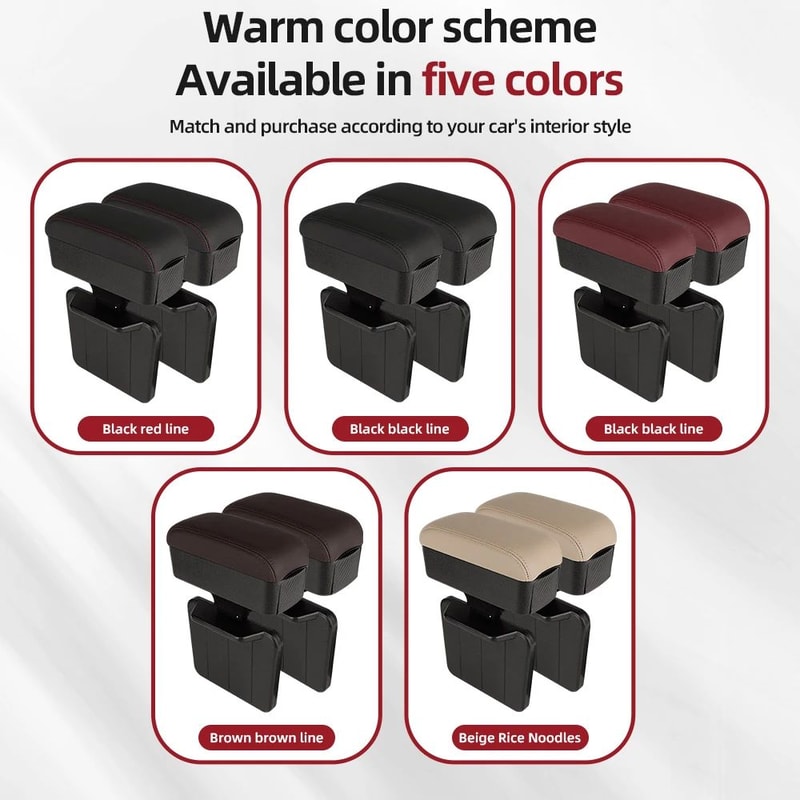 HeightAdjustable Car Gap Organizer With Lift Tray Armrest Support 4