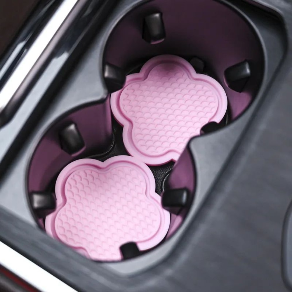 BloomGuard Flower Silicone Car Cup Holder Coasters 2Pack 2