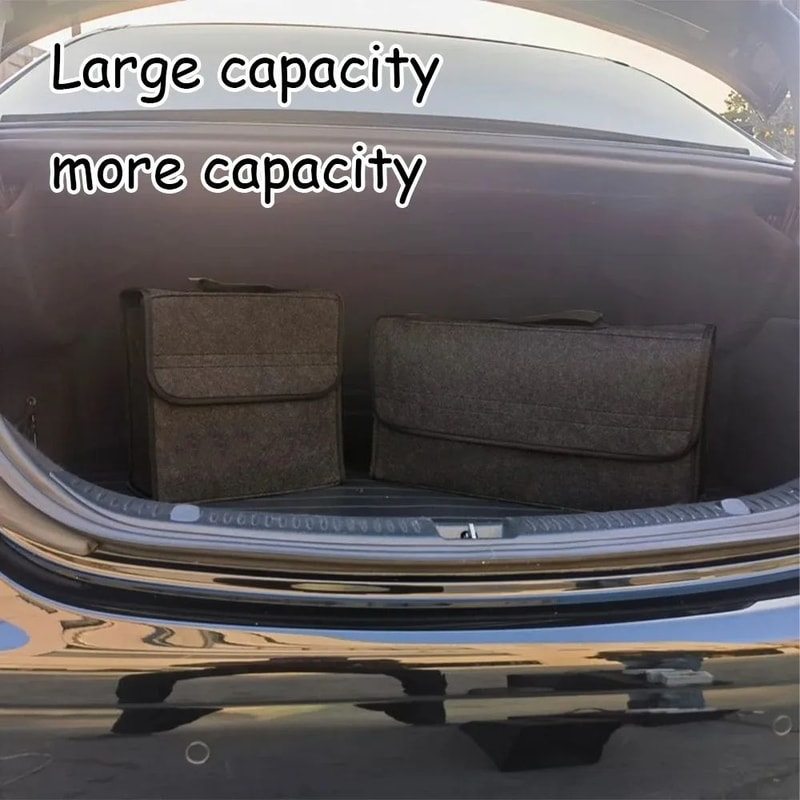 Foldable Car Trunk Organizer MultiCompartment NonSlip Cargo Storage Bin 4