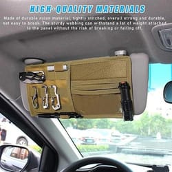 tactical molle car visor organizer pouch - secure edc storage for cards, phone, pens & gear