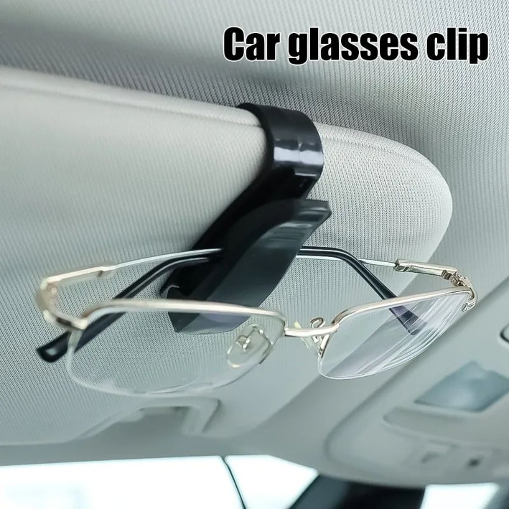 Magnetic Car Sunglasses Holder For Sun Visor Glasses Case Clip With TicketCard Slot 4