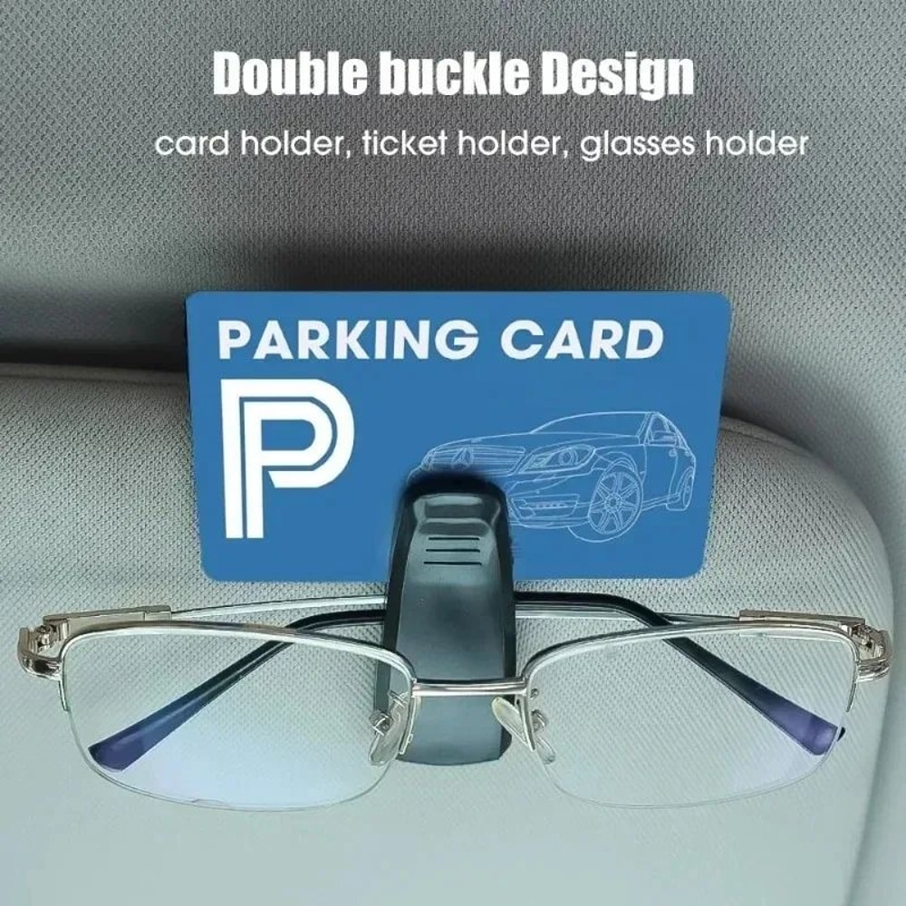 Magnetic Car Sunglasses Holder For Sun Visor Glasses Case Clip With TicketCard Slot 5
