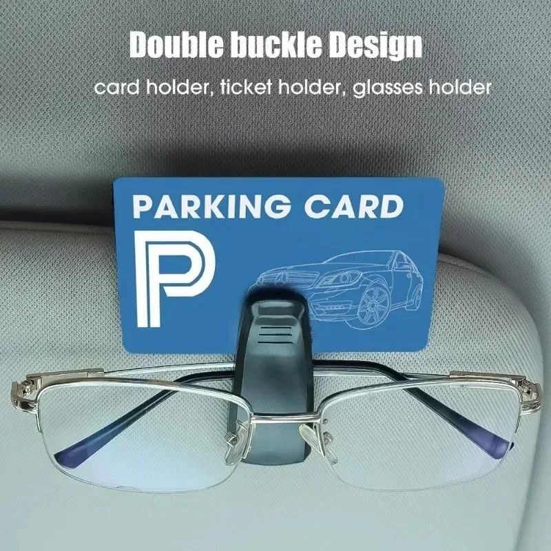 Magnetic Car Sunglasses Holder For Sun Visor Glasses Case Clip With TicketCard Slot 5