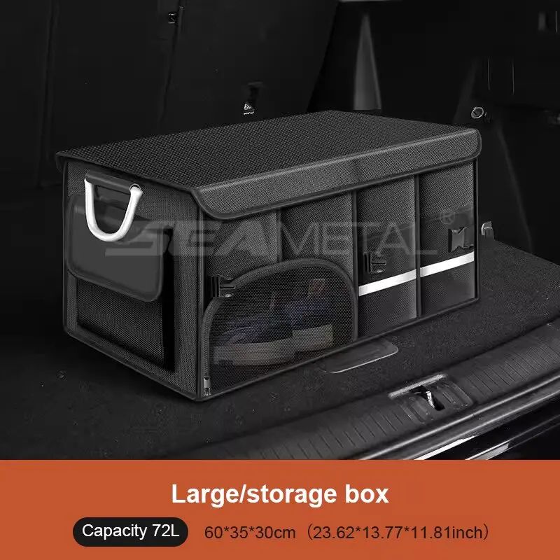 SEAMETAL 110L Car Trunk Organizer Foldable Waterproof Trunk Storage Box For Camping Travel 7