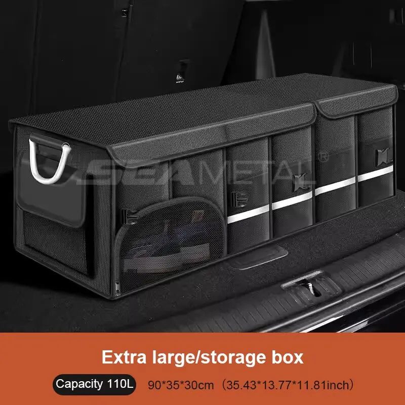 SEAMETAL 110L Car Trunk Organizer Foldable Waterproof Trunk Storage Box For Camping Travel 8