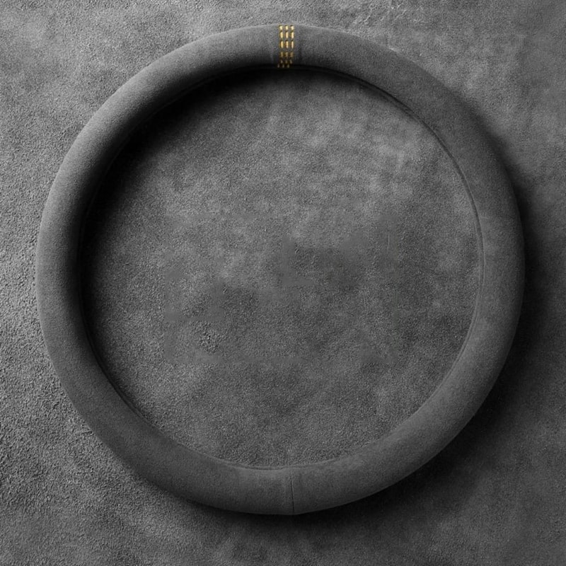 LuxeGrip Cowhide Suede Steering Wheel Cover Universal 3738cm AntiSlip Wrap 1