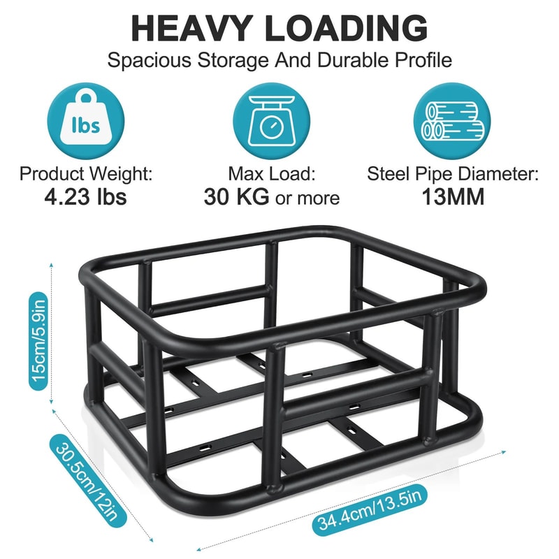 AllTerrain Rear Bike Basket Bag Large Capacity Rear Bike Basket For EBikes Cargo Racks 1