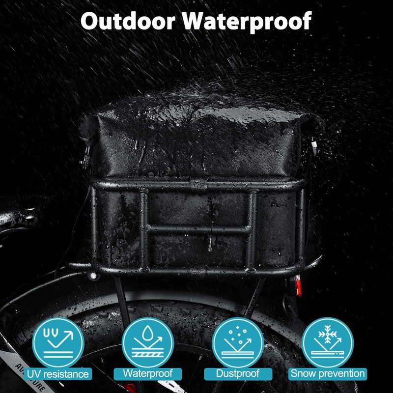 AllTerrain Rear Bike Basket Bag Large Capacity Rear Bike Basket For EBikes Cargo Racks 5