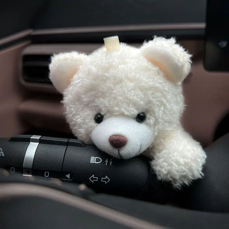 Panda Bowknot Car Wiper Switch Cover Cute Car Interior Accessory Plush Decor 2