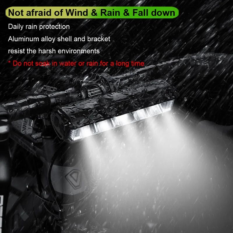 5200LM Rechargeable Bike Light 8000mAh Power Bank Headlight 3