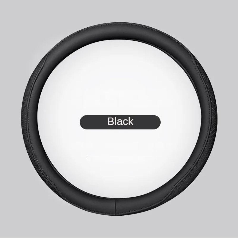 Premium Napa Leather Steering Wheel Cover Breathable NonSlip 15 Inch Universal Fit 7