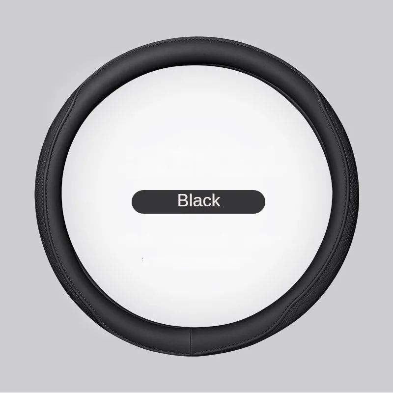 Premium Napa Leather Steering Wheel Cover Breathable NonSlip 15 Inch Universal Fit 7