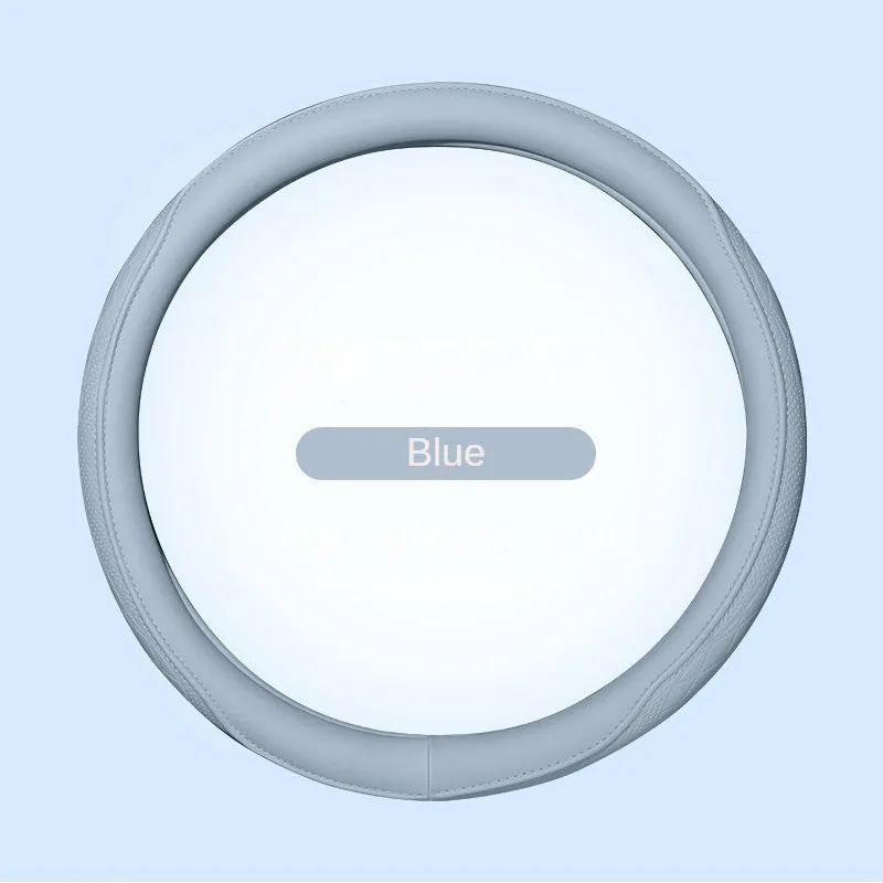 Premium Napa Leather Steering Wheel Cover Breathable NonSlip 15 Inch Universal Fit 8