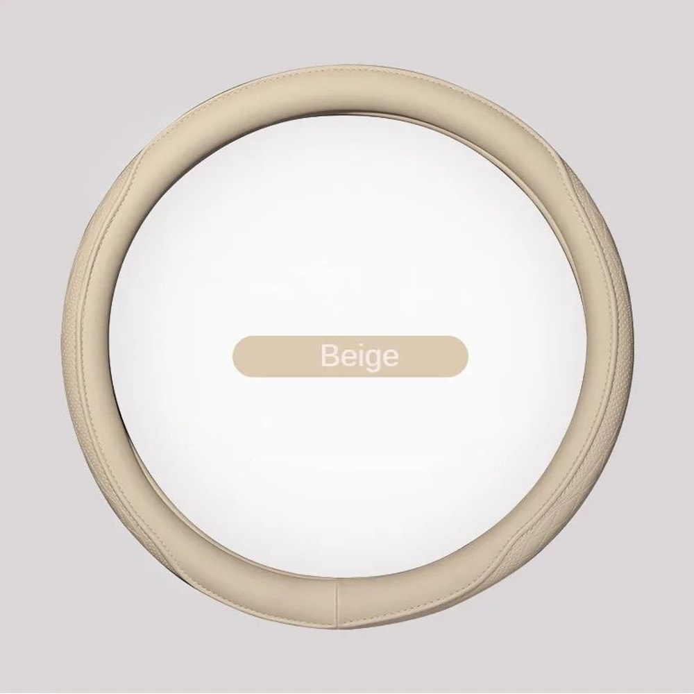 Premium Napa Leather Steering Wheel Cover Breathable NonSlip 15 Inch Universal Fit 15