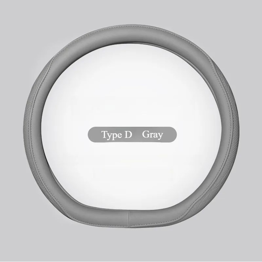 Premium Napa Leather Steering Wheel Cover Breathable NonSlip 15 Inch Universal Fit 9