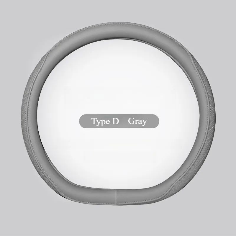 Premium Napa Leather Steering Wheel Cover Breathable NonSlip 15 Inch Universal Fit 9