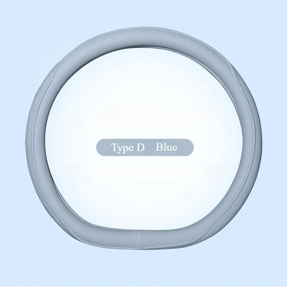 Premium Napa Leather Steering Wheel Cover Breathable NonSlip 15 Inch Universal Fit 10