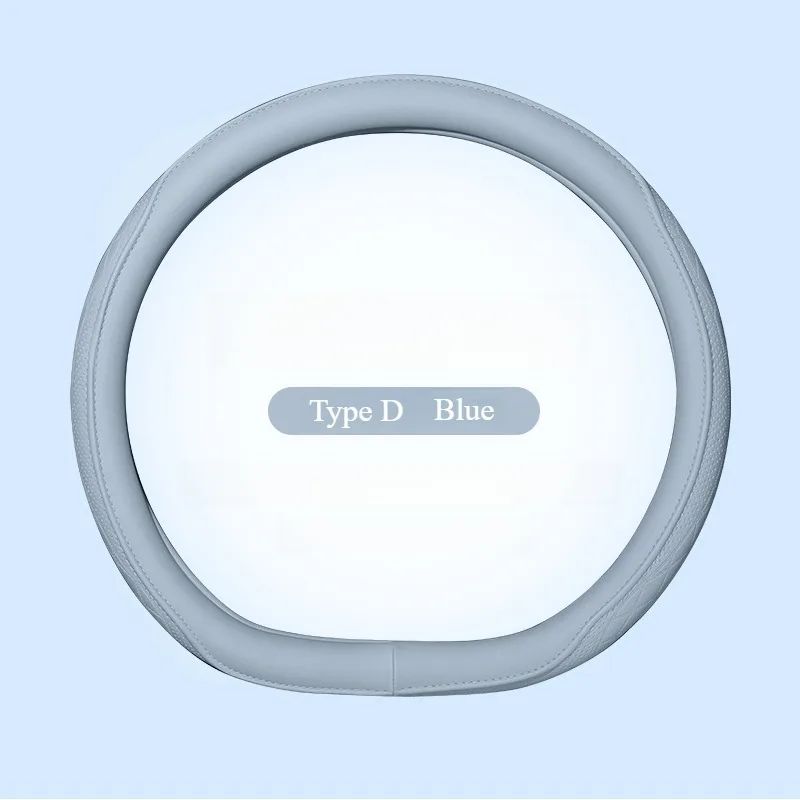 Premium Napa Leather Steering Wheel Cover Breathable NonSlip 15 Inch Universal Fit 10