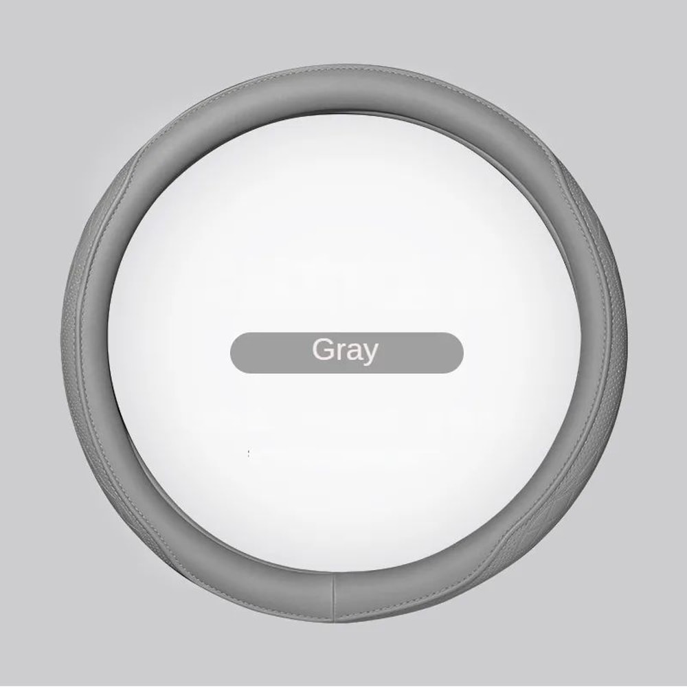 Premium Napa Leather Steering Wheel Cover Breathable NonSlip 15 Inch Universal Fit 11