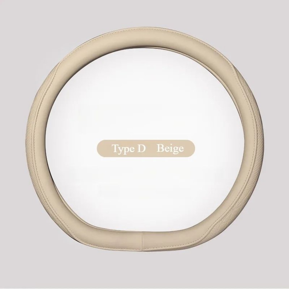 Premium Napa Leather Steering Wheel Cover Breathable NonSlip 15 Inch Universal Fit 12