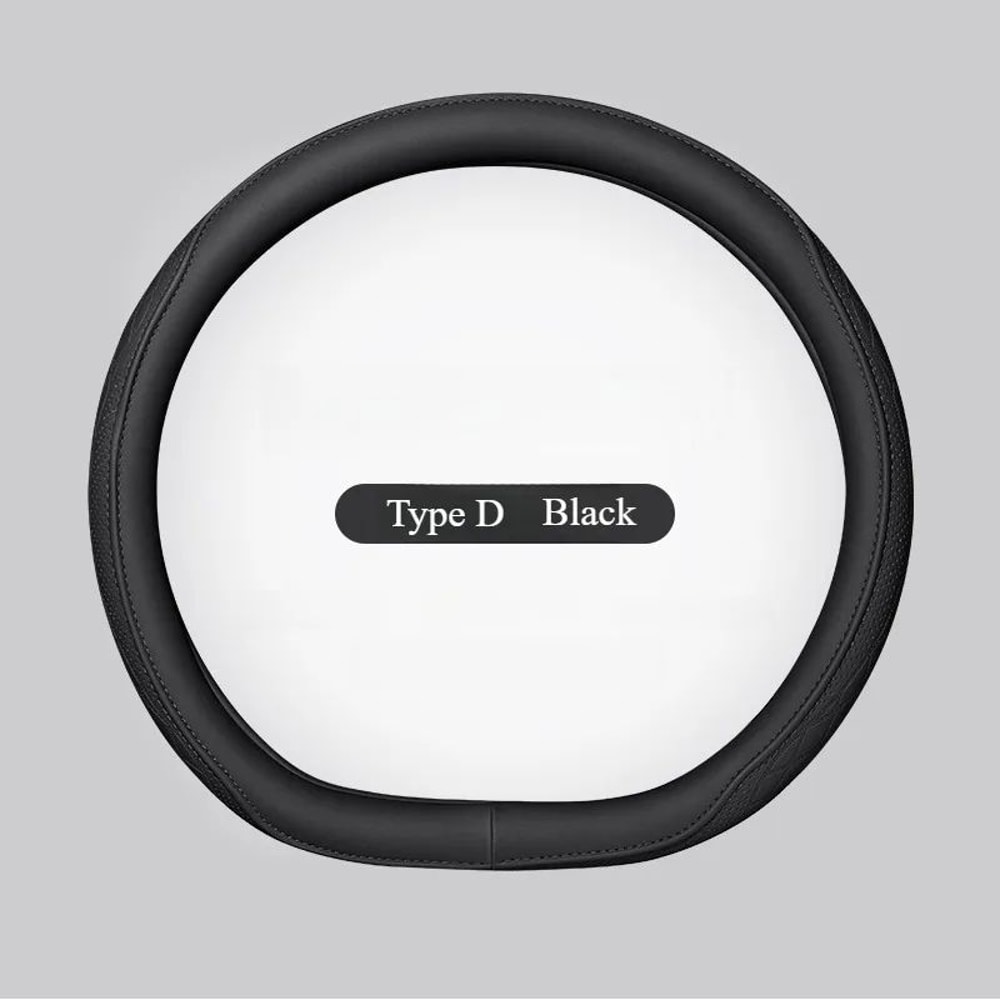 Premium Napa Leather Steering Wheel Cover Breathable NonSlip 15 Inch Universal Fit 13