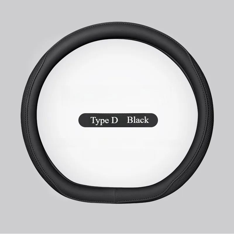 Premium Napa Leather Steering Wheel Cover Breathable NonSlip 15 Inch Universal Fit 13