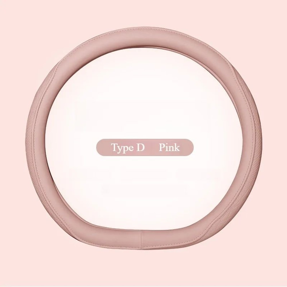 Premium Napa Leather Steering Wheel Cover Breathable NonSlip 15 Inch Universal Fit 14