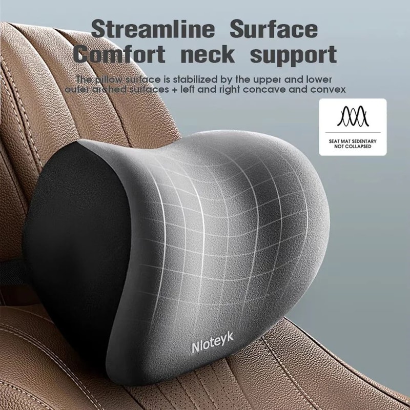 ErgoComfort Memory Foam Car Neck Lumbar Support Pillow 1