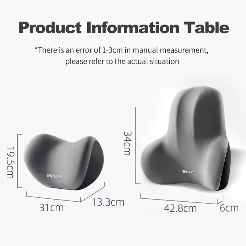 ErgoComfort Memory Foam Car Neck Lumbar Support Pillow 4