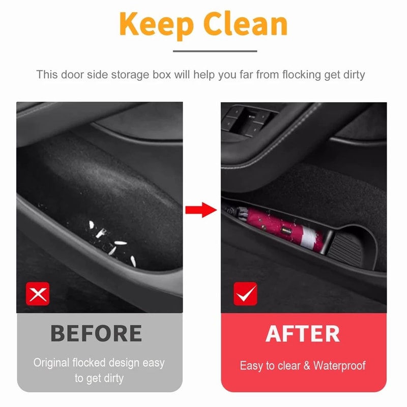 Tesla Model Y Juniper Door Handle Storage Box Set Front Rear Door Organizer Trays 1