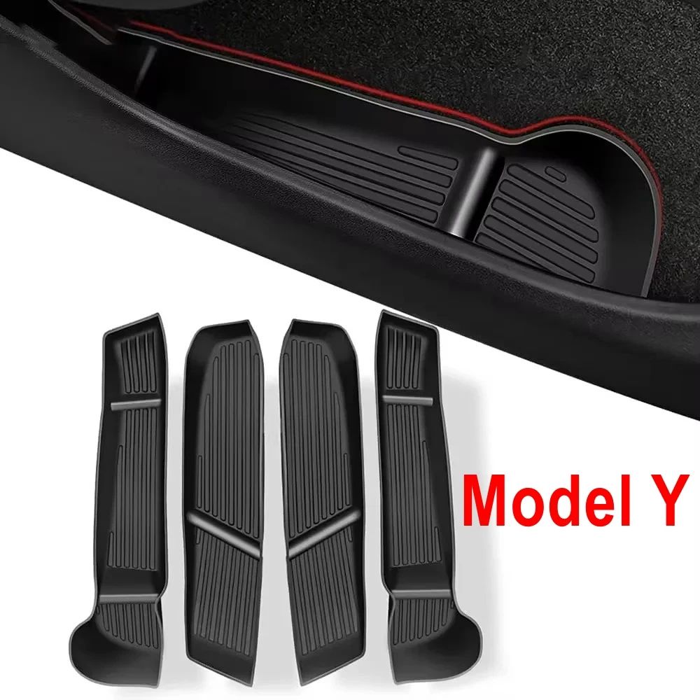 Tesla Model Y Juniper Door Handle Storage Box Set Front Rear Door Organizer Trays 7