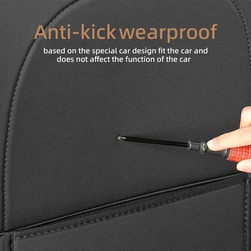 Premium Leather Tesla Seat Back Protector For Model Y Model 3 2