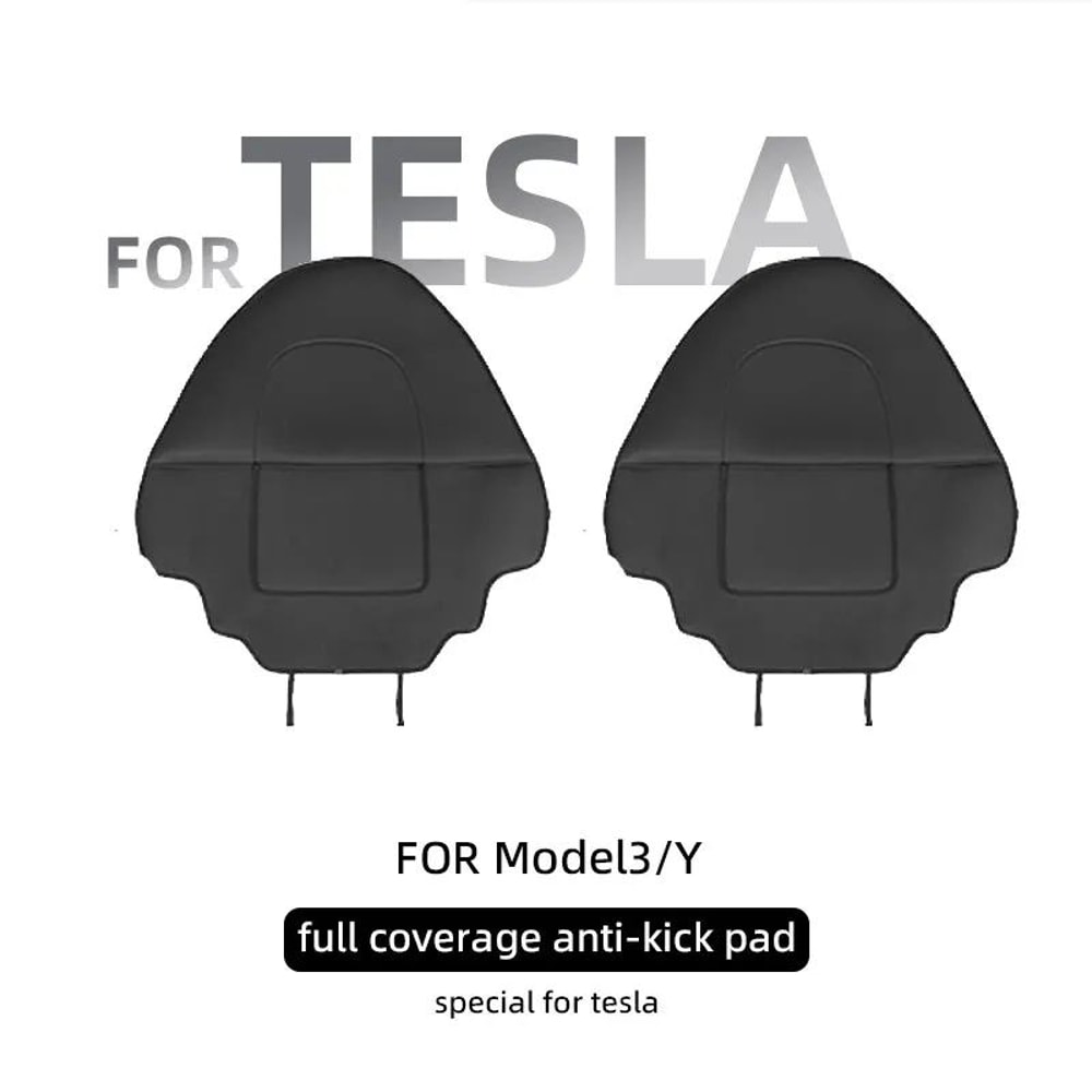 Premium Leather Tesla Seat Back Protector For Model Y Model 3 4
