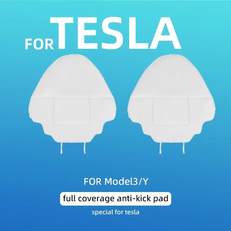 Premium Leather Tesla Seat Back Protector For Model Y Model 3 5