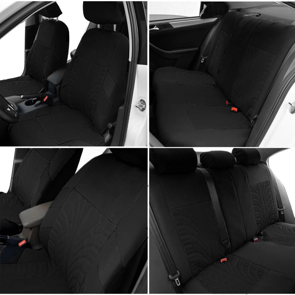 Universal Embroidered Car Seat Covers Set With Organizer Pockets 2