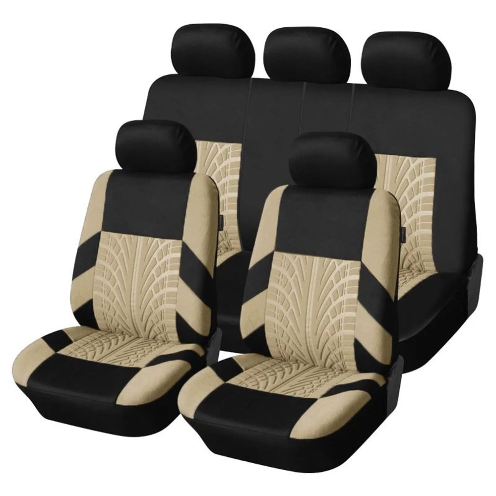 Universal Embroidered Car Seat Covers Set With Organizer Pockets 11