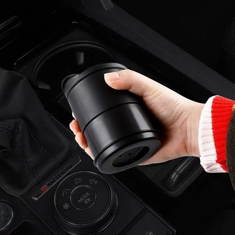 LED Car Ashtray With Lid Smokeless Cup Holder Ashtray Portable Auto Interior Accessory 7x7x10cm 1