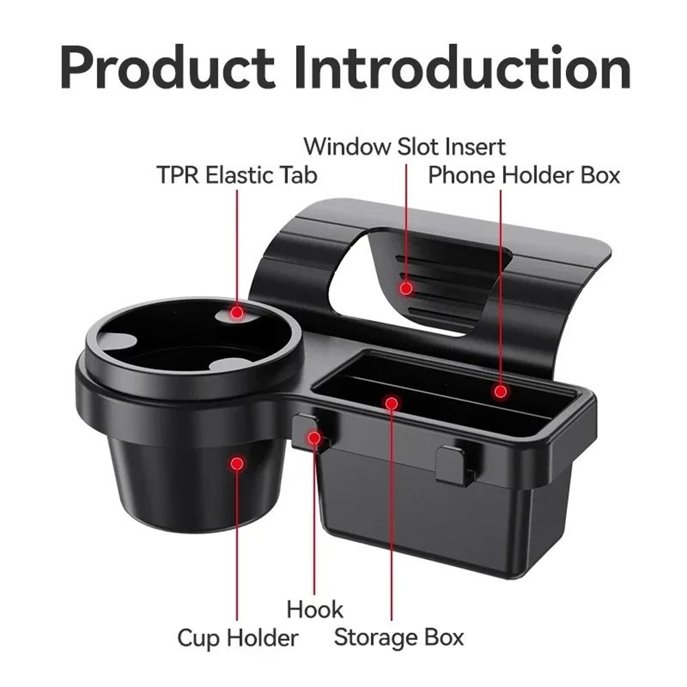 Car Door Cup Holder Phone Mount Organizer Tray 5