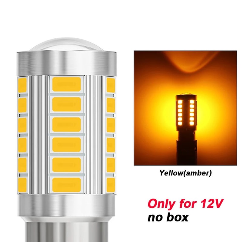 2Pack CANbus ErrorFree 1156 1157 LED Turn Signal Bulbs 12V 24V BA15S BAY15D 8