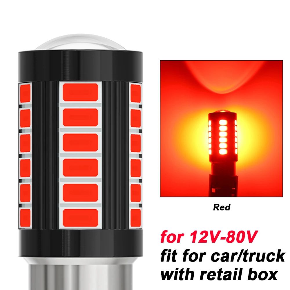 2Pack CANbus ErrorFree 1156 1157 LED Turn Signal Bulbs 12V 24V BA15S BAY15D 11