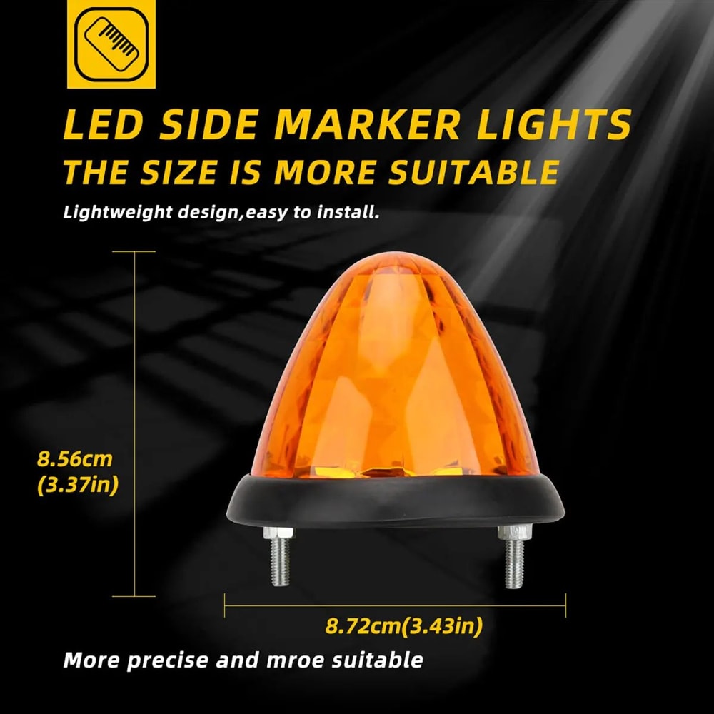 Big Watermelon 24V LED Side Marker Light Truck Clearance Trailer Warning Lamp AlwaysOn Flashing 1